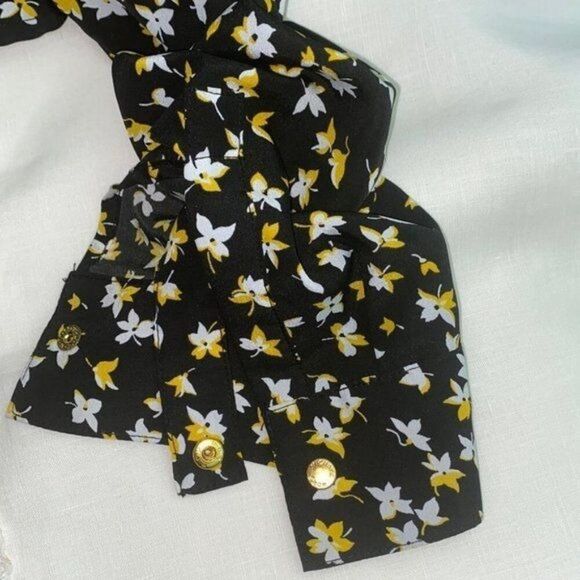 Michael Kors Women Floral Long Sleeve Zip Front Blouse Size S - Picture 7 of 8